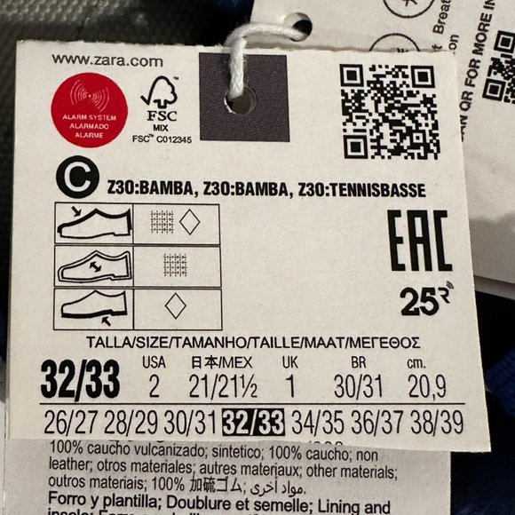 NWT Zara Comfort Sneakers Elastic Laces Bear Sole MultiColor Unisex Youth Size 2 - Picture 4 of 11